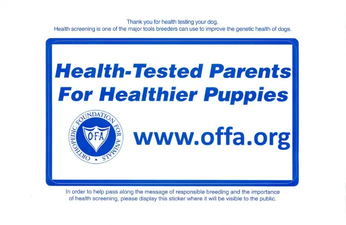 Health tested parents fir healthier puppies logo